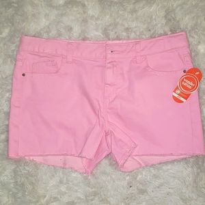 Light Pink Denim Wonder Nation Girls Size 14 Plus Adjustable Waist Shorts